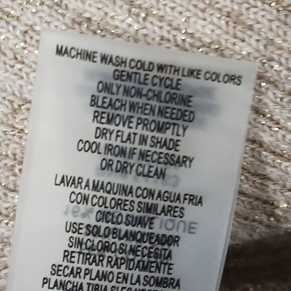 Tommie Hilfiger, NWT, Large, Short Sleeve Sweater, Metallic Gold, Neutral - Picture 16 of 16